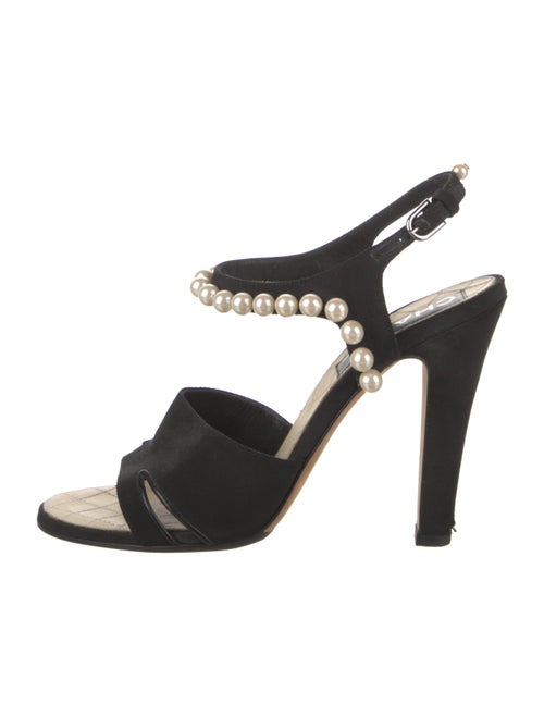Chanel Interlocking CC Logo Canvas Slingback Sandals