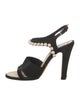 Chanel Interlocking CC Logo Canvas Slingback Sandals