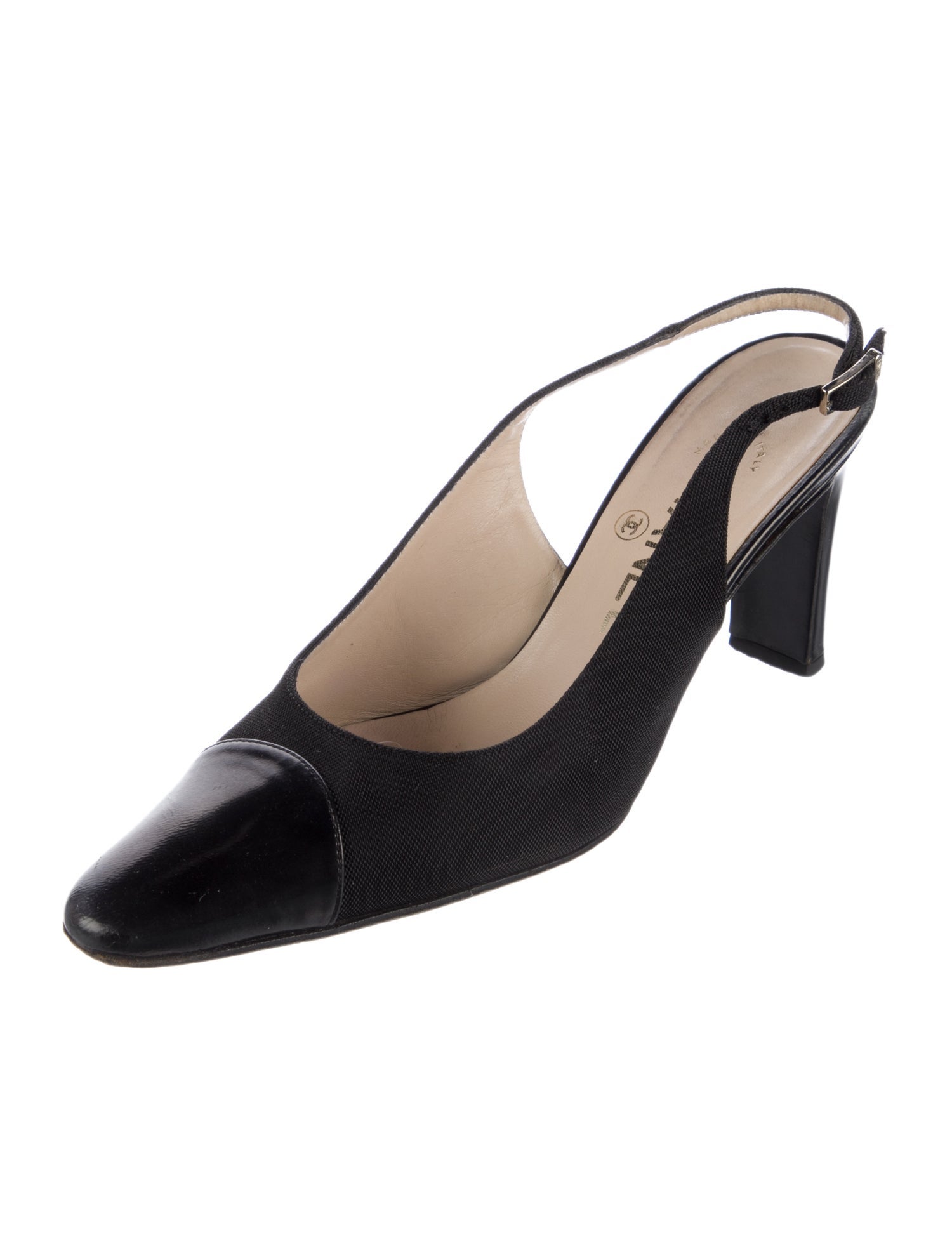 Chanel Vintage Interlocking CC Logo Slingback Pumps