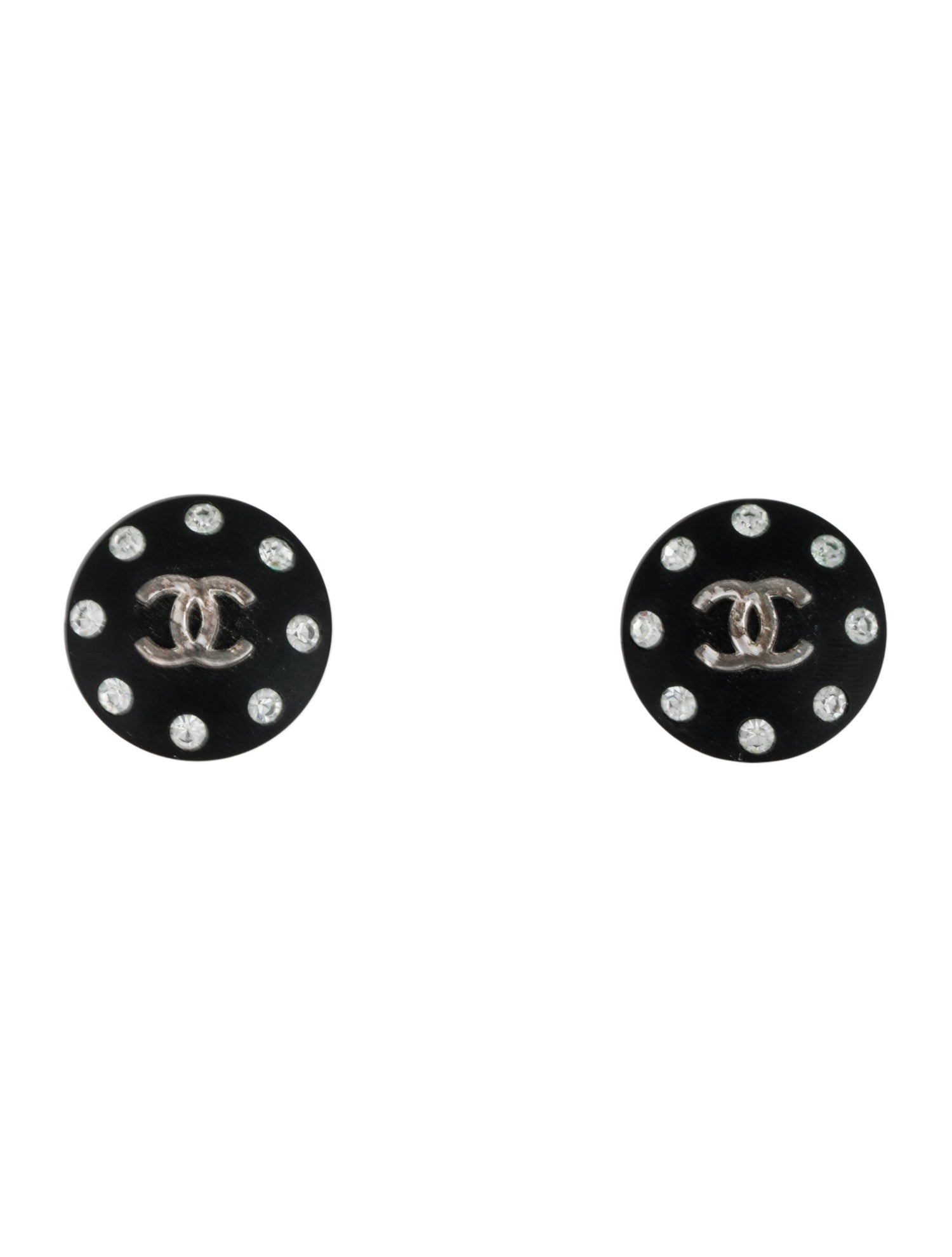 Chanel Resin & Strass CC Clip-On Earrings