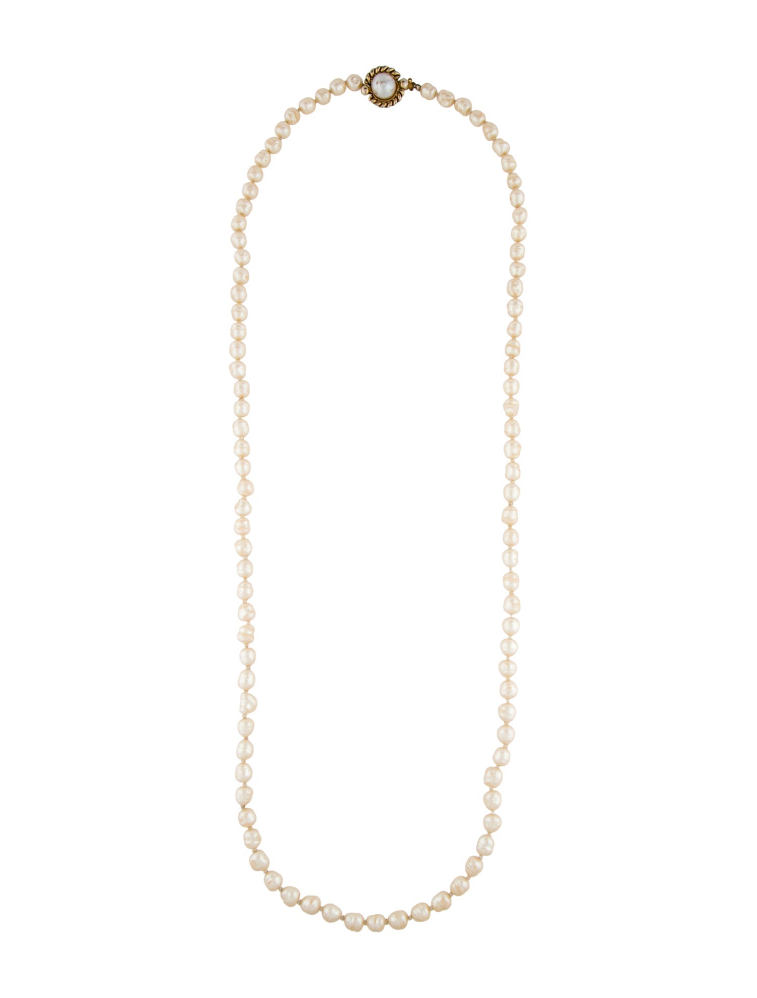 Chanel Vintage Faux Pearl Long Necklace