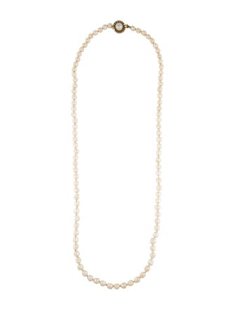 Chanel Vintage Faux Pearl Long Necklace