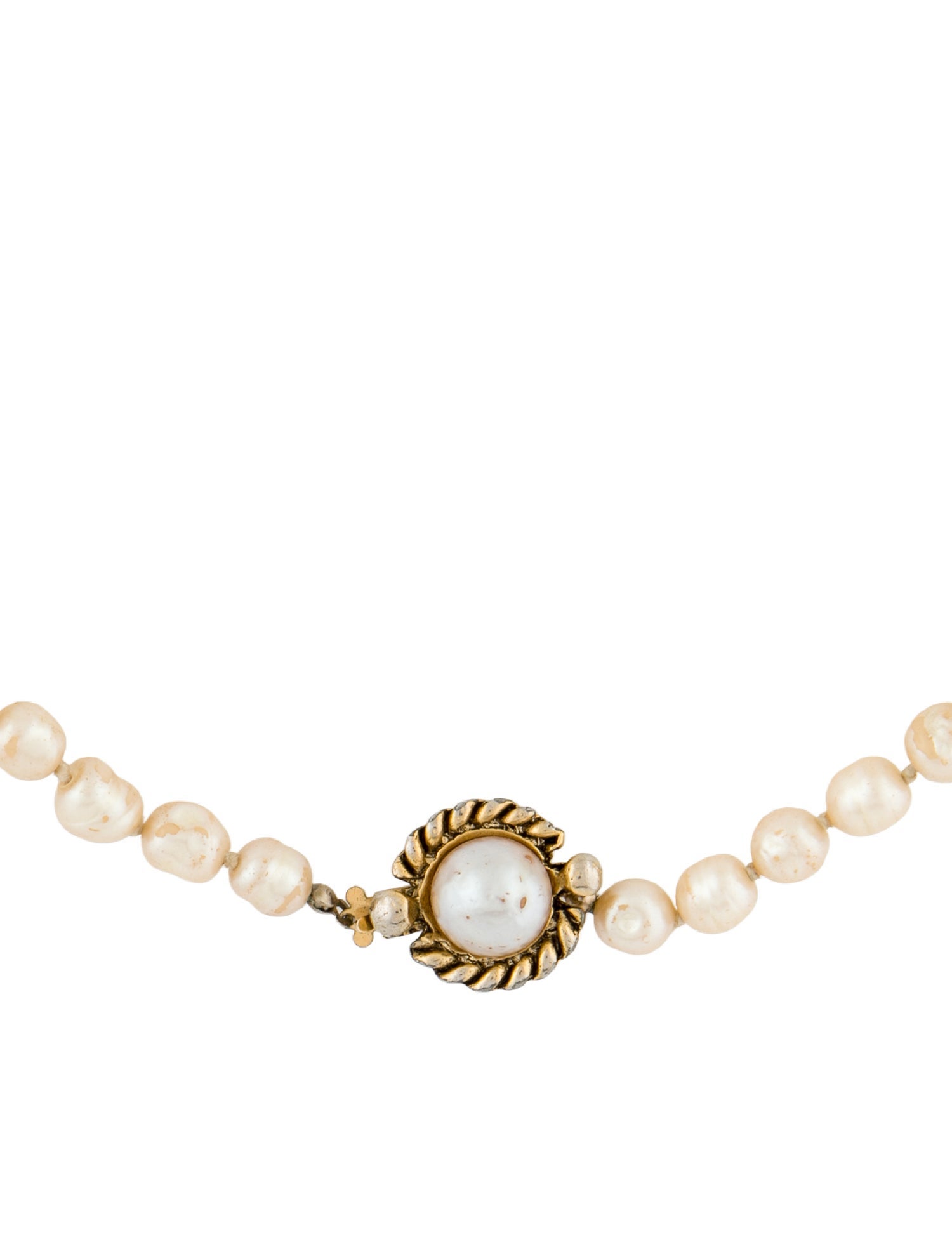 Chanel Vintage Faux Pearl Long Necklace