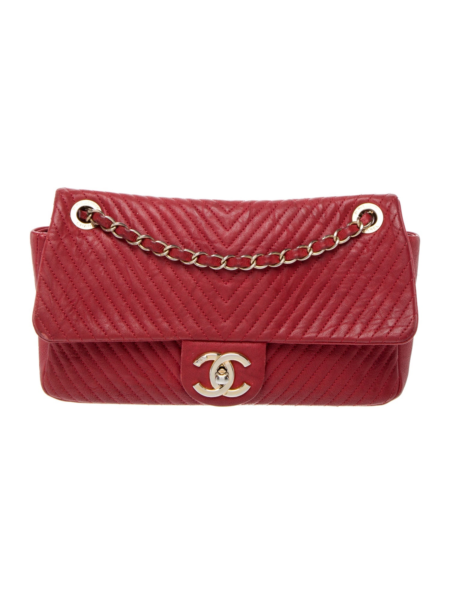 Chanel Medium Surpique Chevron Flap Bag