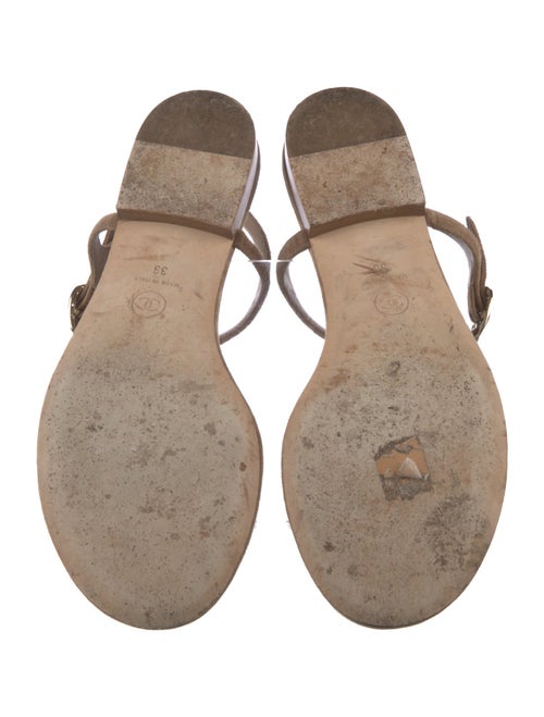 Chanel 2020 Interlocking CC Logo T-Strap Sandals