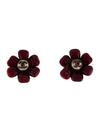 Chanel Vintage Faux Pearl & Gripoix CC Clip-On Earrings