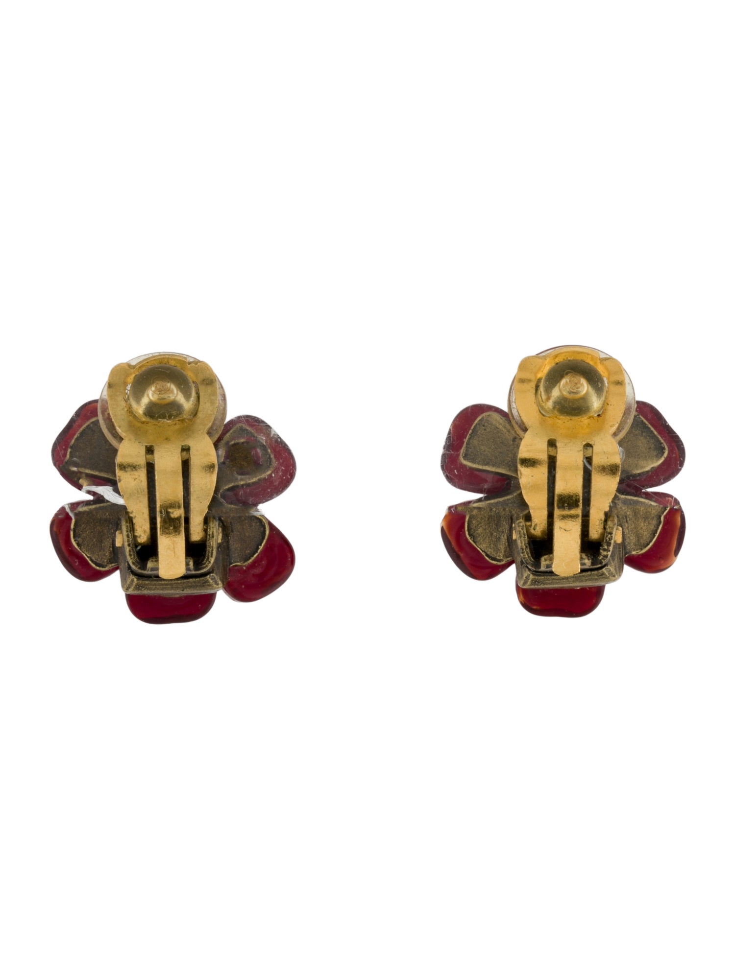 Chanel Vintage Faux Pearl & Gripoix CC Clip-On Earrings