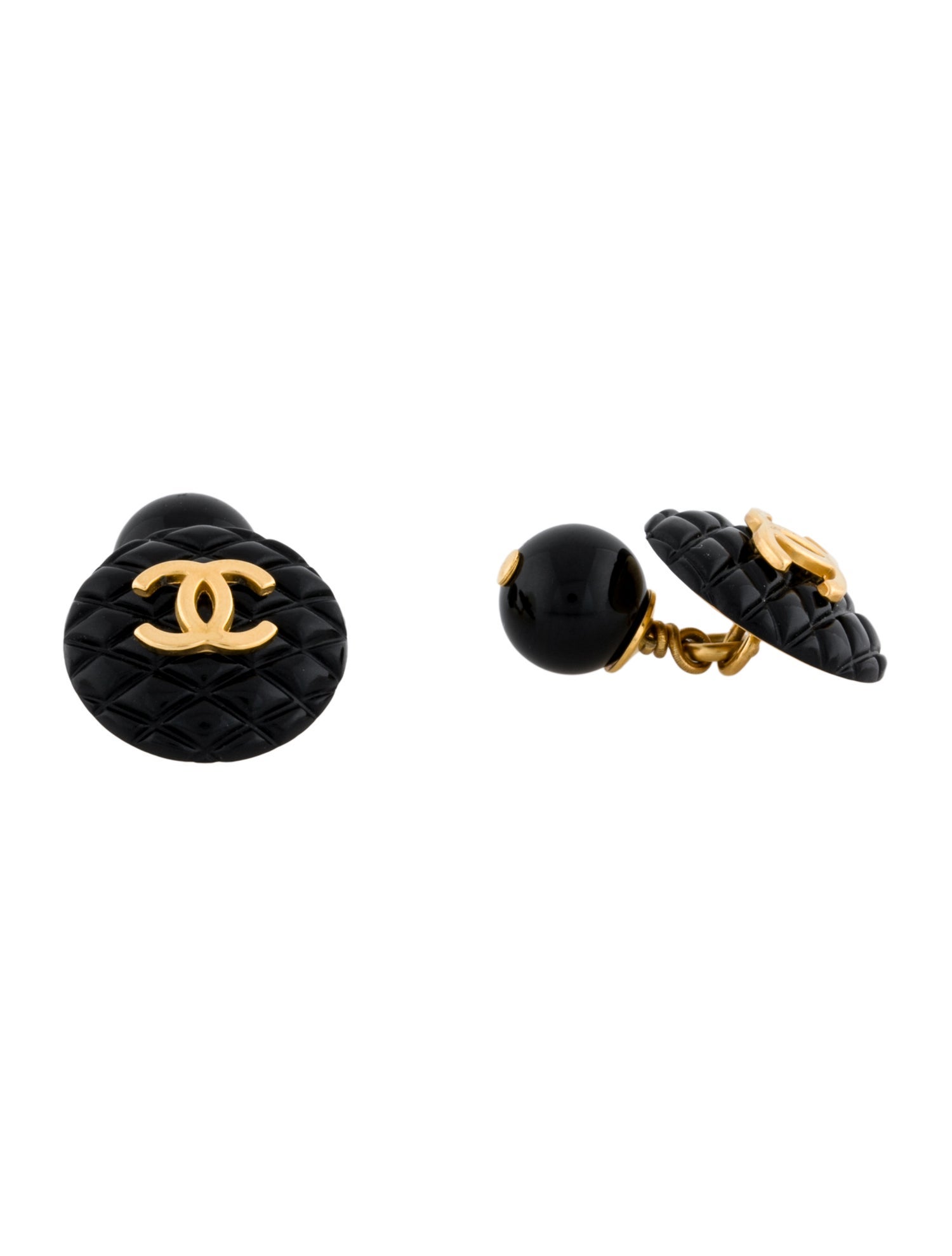 Chanel Vintage Resin CC Cufflinks