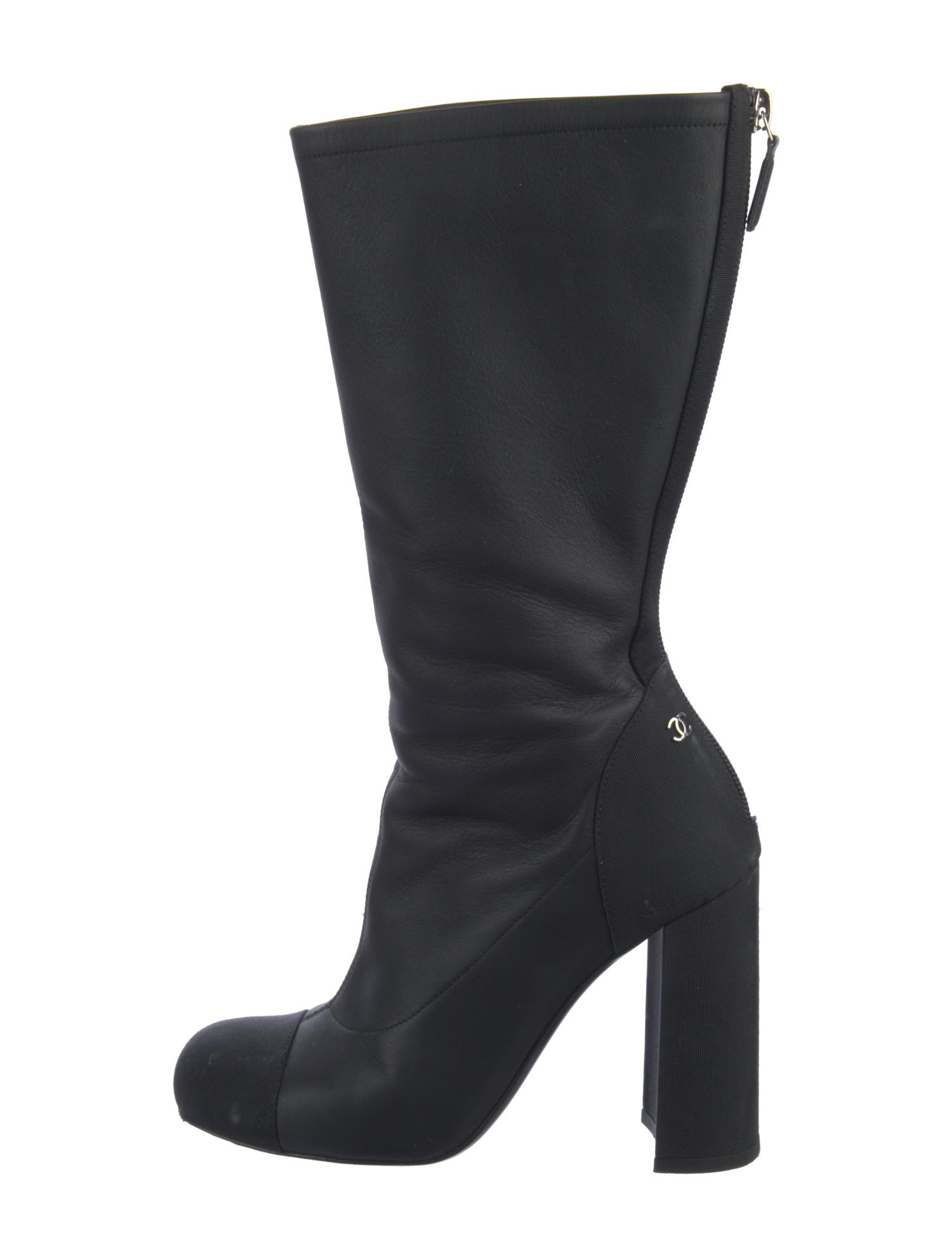 Chanel Interlocking CC Logo Leather Boots