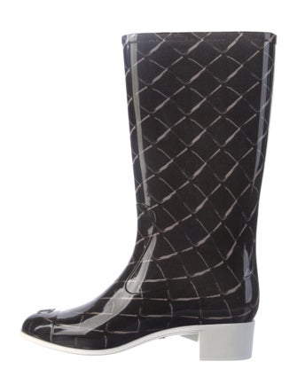 Chanel 2008 Interlocking CC Logo Rain Boots