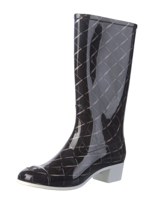 Chanel 2008 Interlocking CC Logo Rain Boots