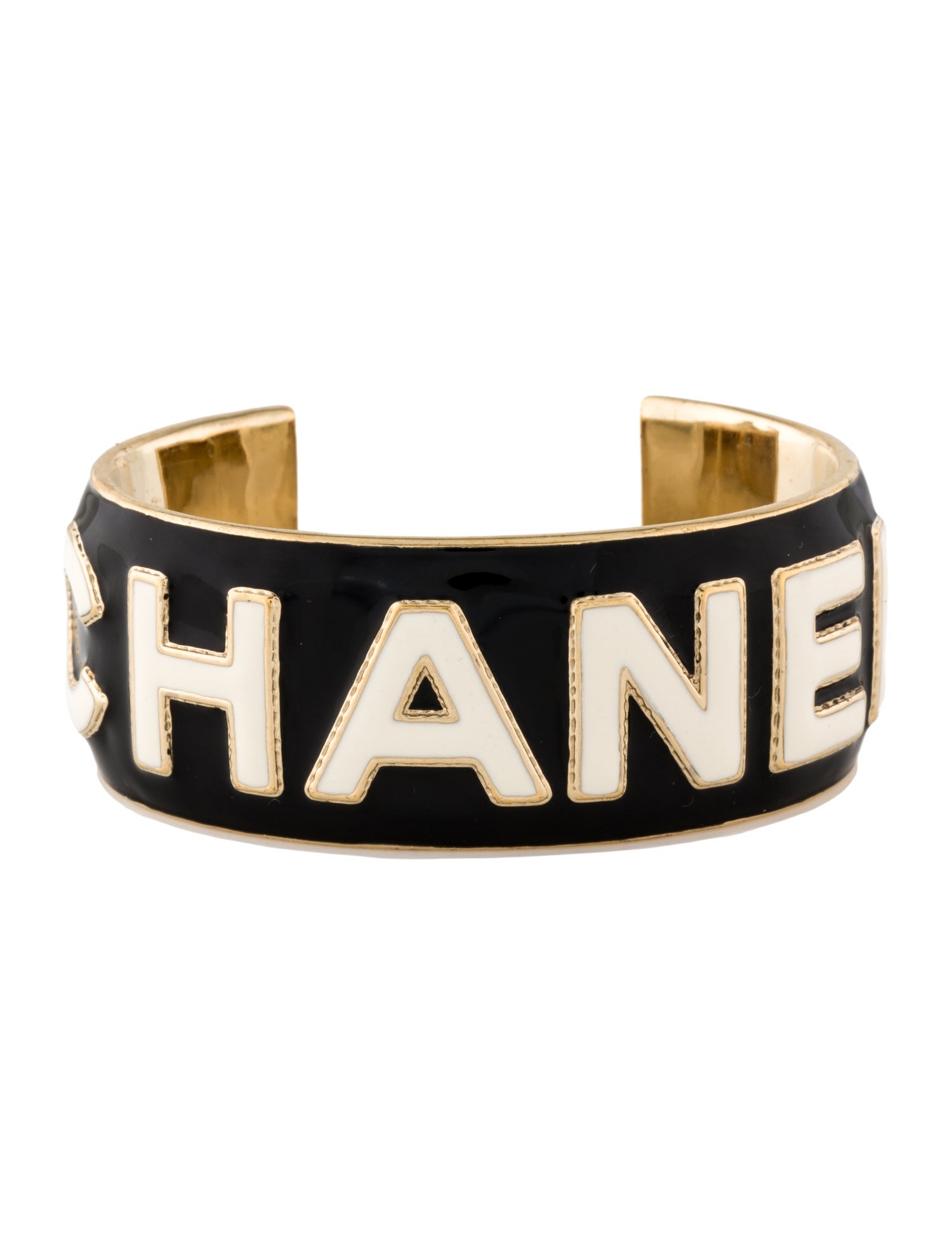 Chanel Enamel 'CHANEL' Cuff Bracelet