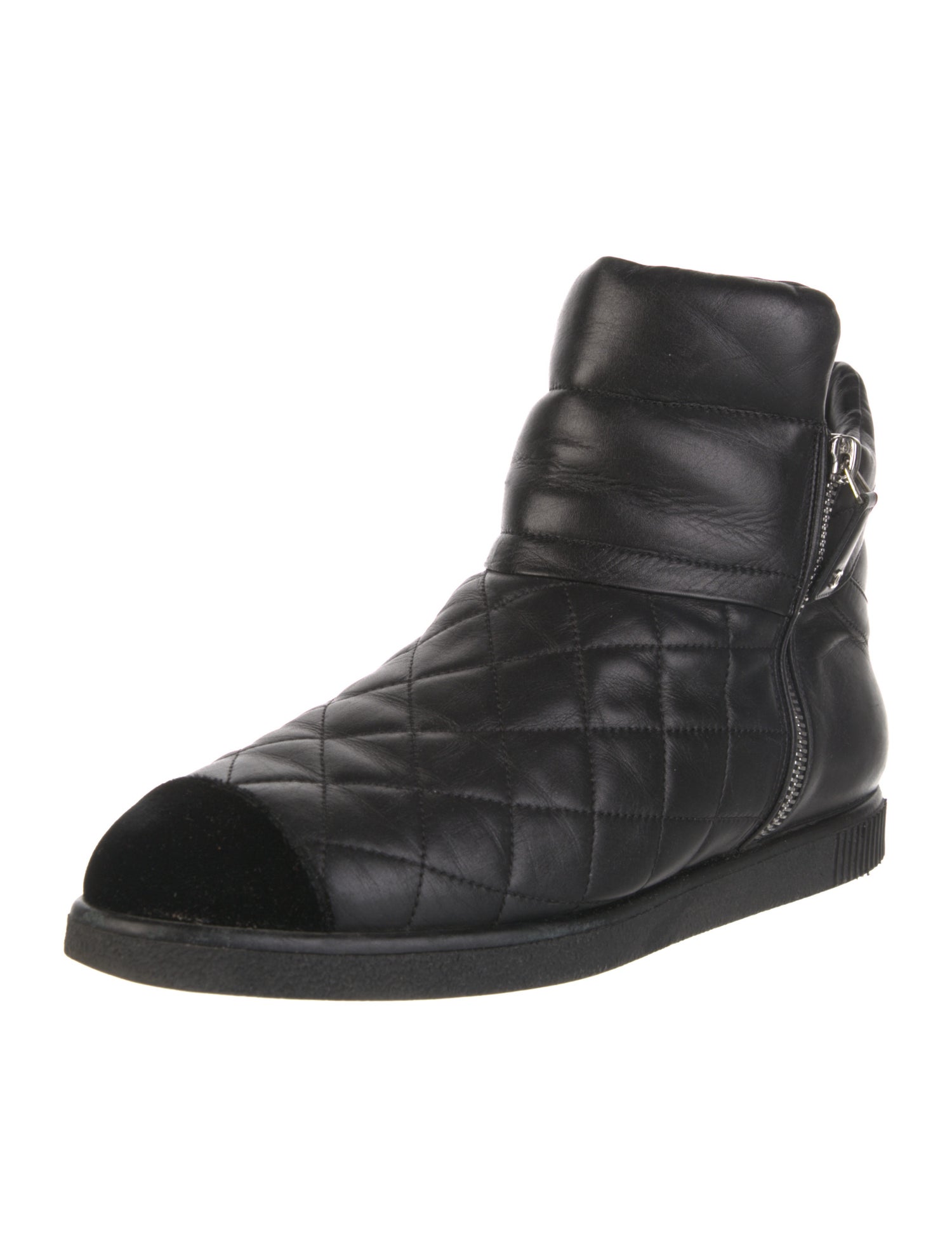 Chanel Interlocking CC Logo Leather Boots