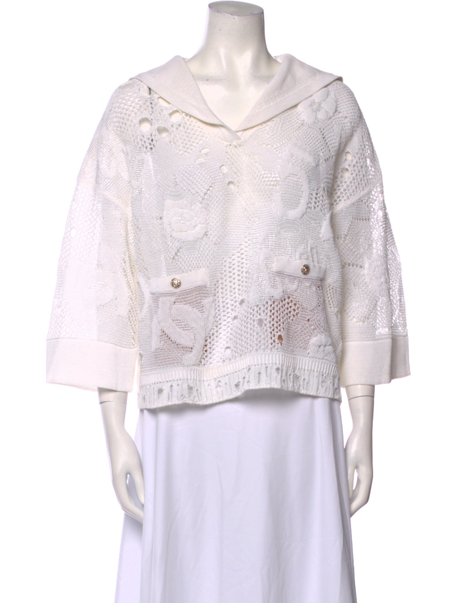 Chanel 2022 Three-Quarter Sleeve Crop Top