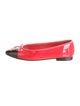 Chanel Interlocking CC Logo Patent Leather Ballet Flats