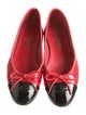 Chanel Interlocking CC Logo Patent Leather Ballet Flats