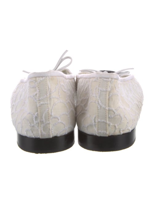 Chanel Camellia Accent Canvas Ballet Flats