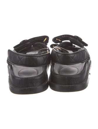 Chanel Interlocking CC Logo Leather Slides