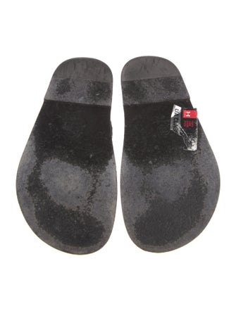 Chanel Interlocking CC Logo Leather Slides