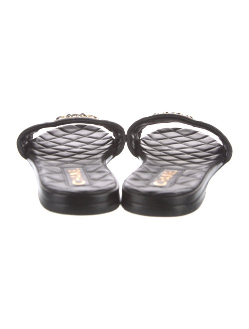 Chanel Interlocking CC Logo Leather Slides
