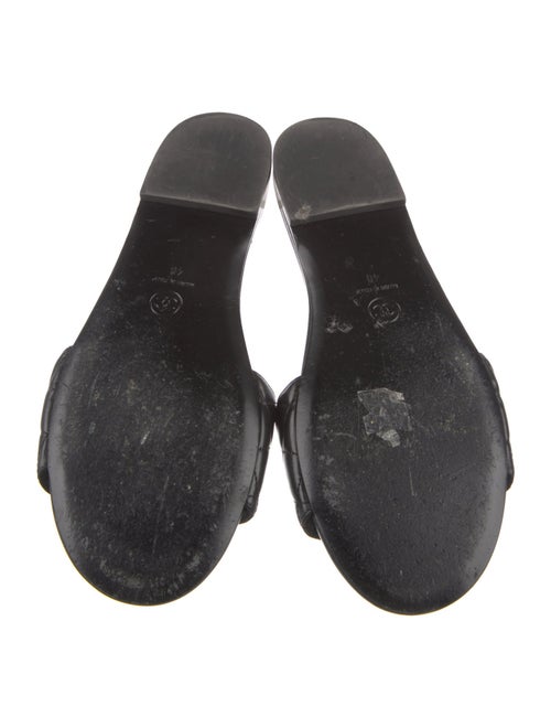 Chanel Interlocking CC Logo Leather Slides