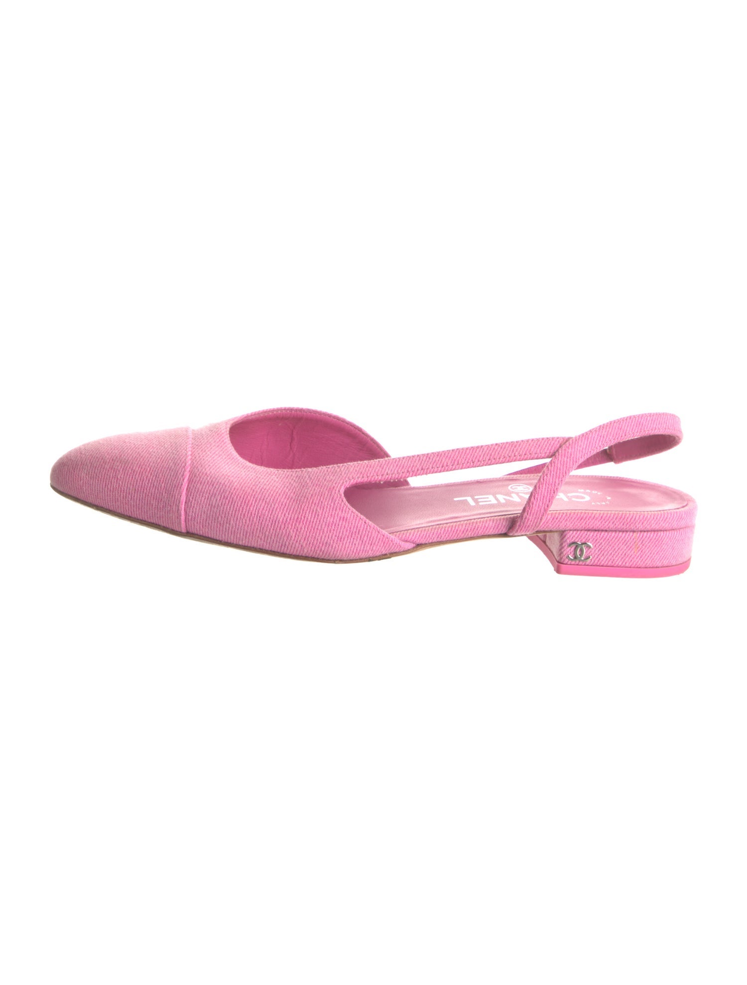 Chanel Slingback Interlocking CC Logo Slingback Flats