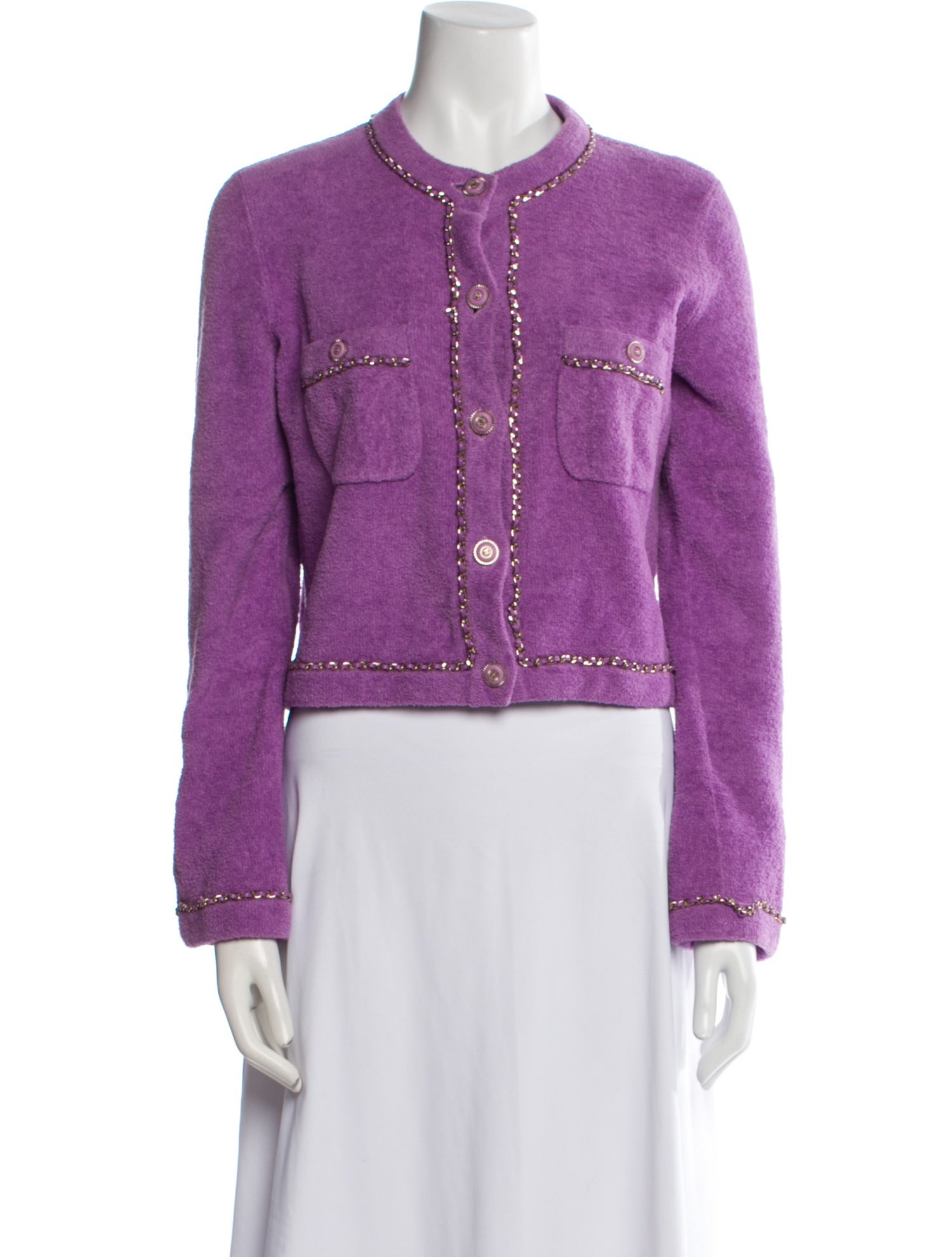 Balenciaga Fall 2007 Fur-Trimmed Wool Jacket - Blue Jackets