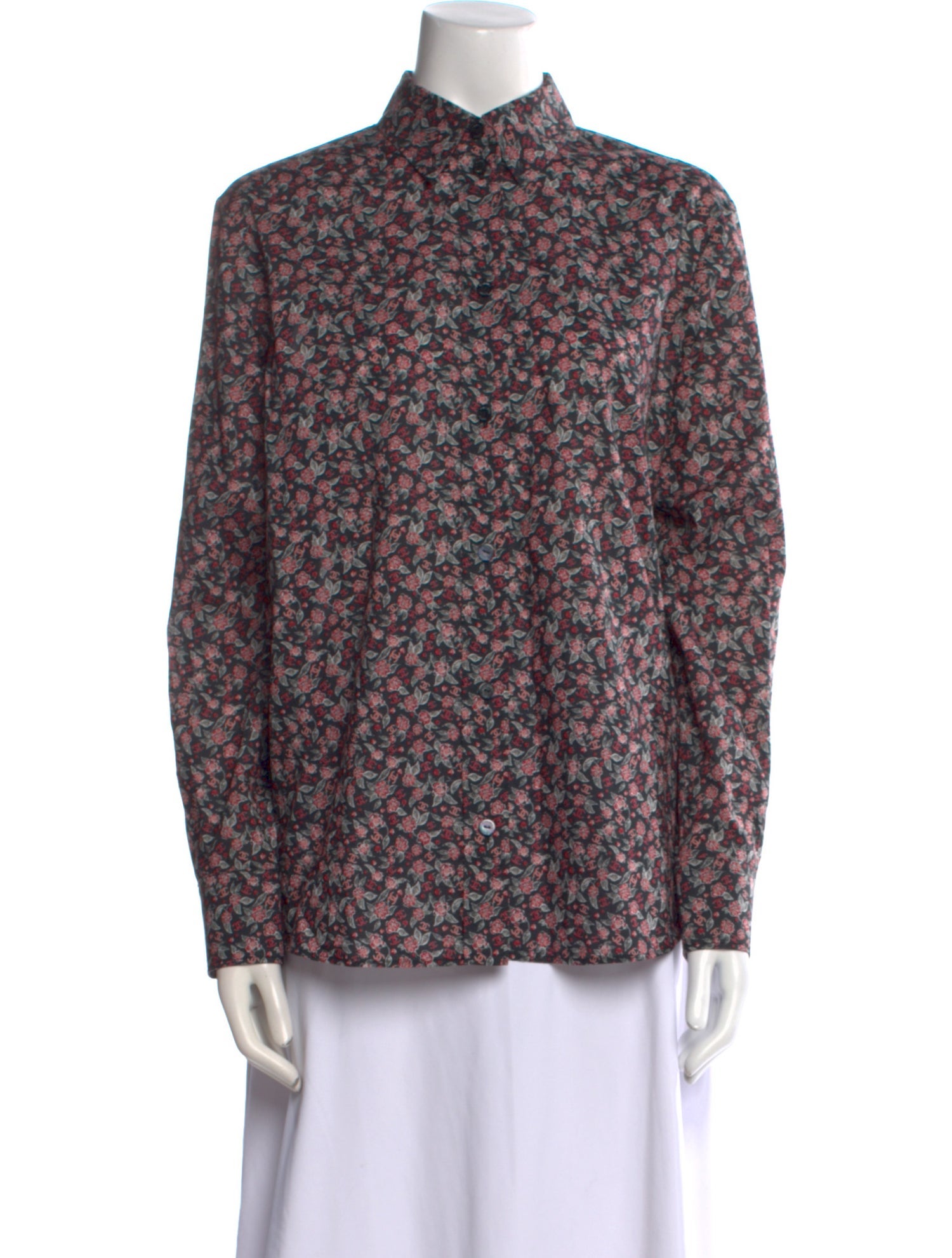 Chanel 2024 Floral Print Button-Up Top