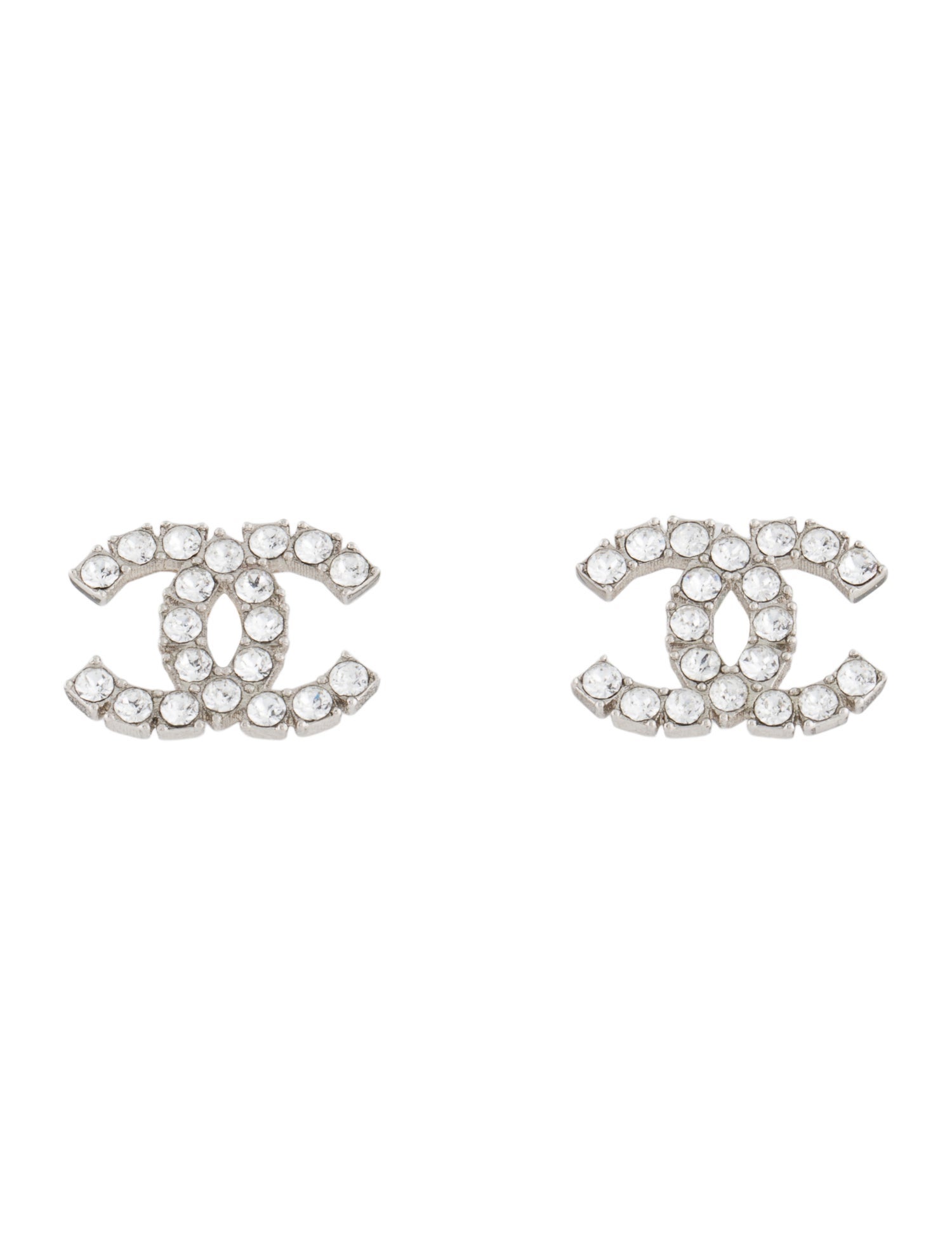 Chanel Strass CC Stud Earrings