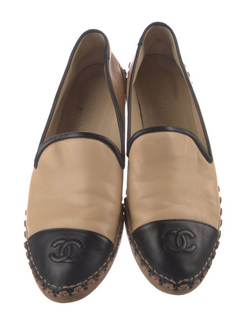 Chanel Interlocking CC Logo Leather Espadrilles