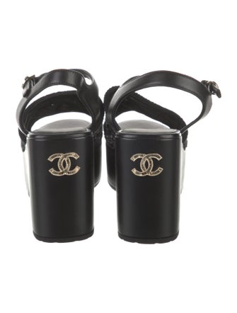 Chanel 2025 Interlocking CC Logo Slingback Sandals