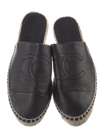 Chanel Interlocking CC Logo Lambskin Mules
