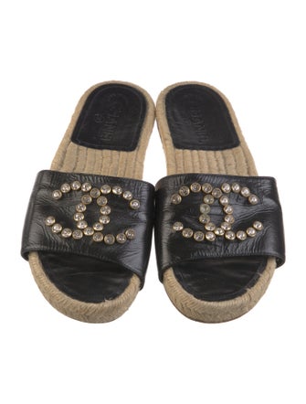 Chanel Interlocking CC Logo Jute Espadrilles