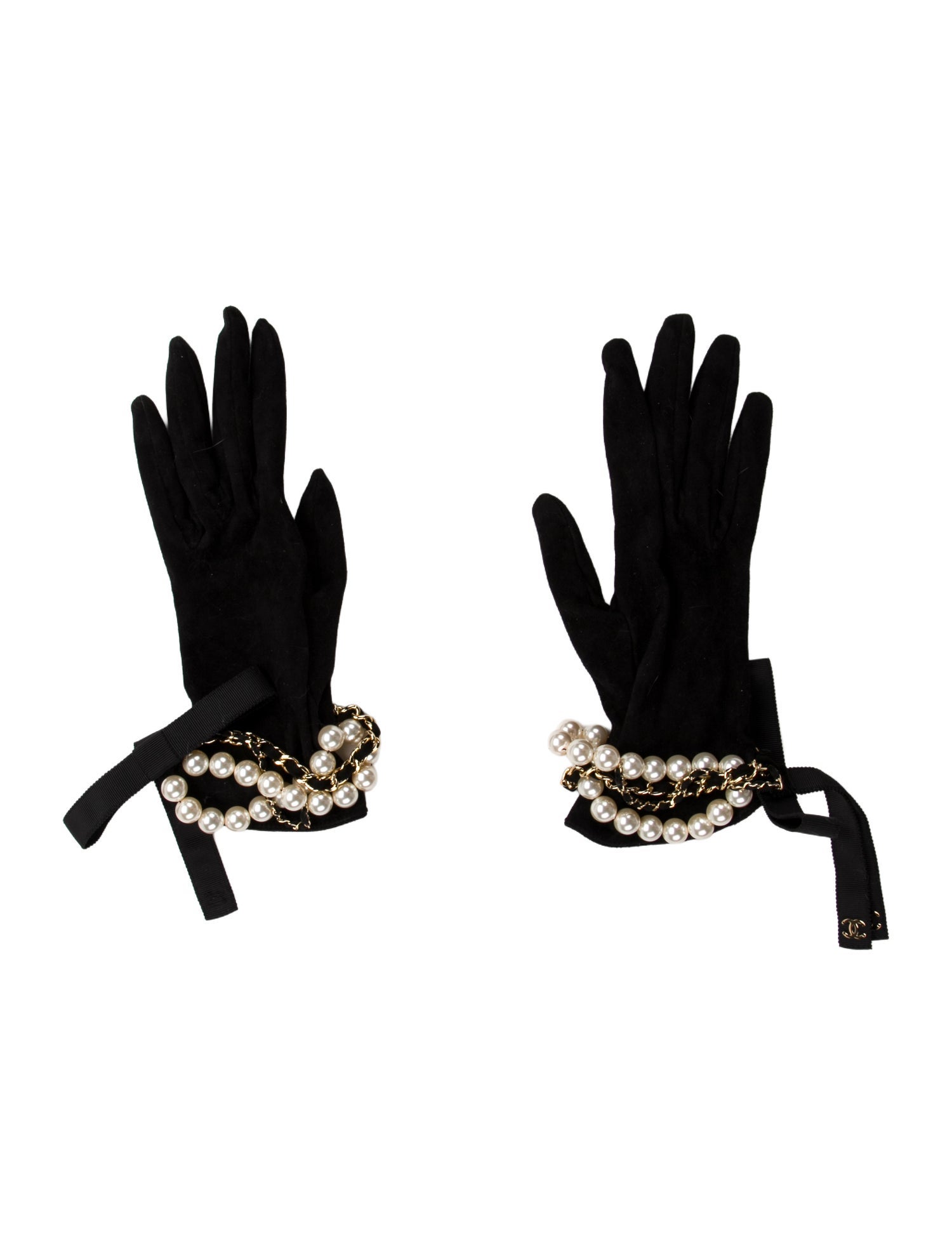 Chanel Pearl Chain Gloves