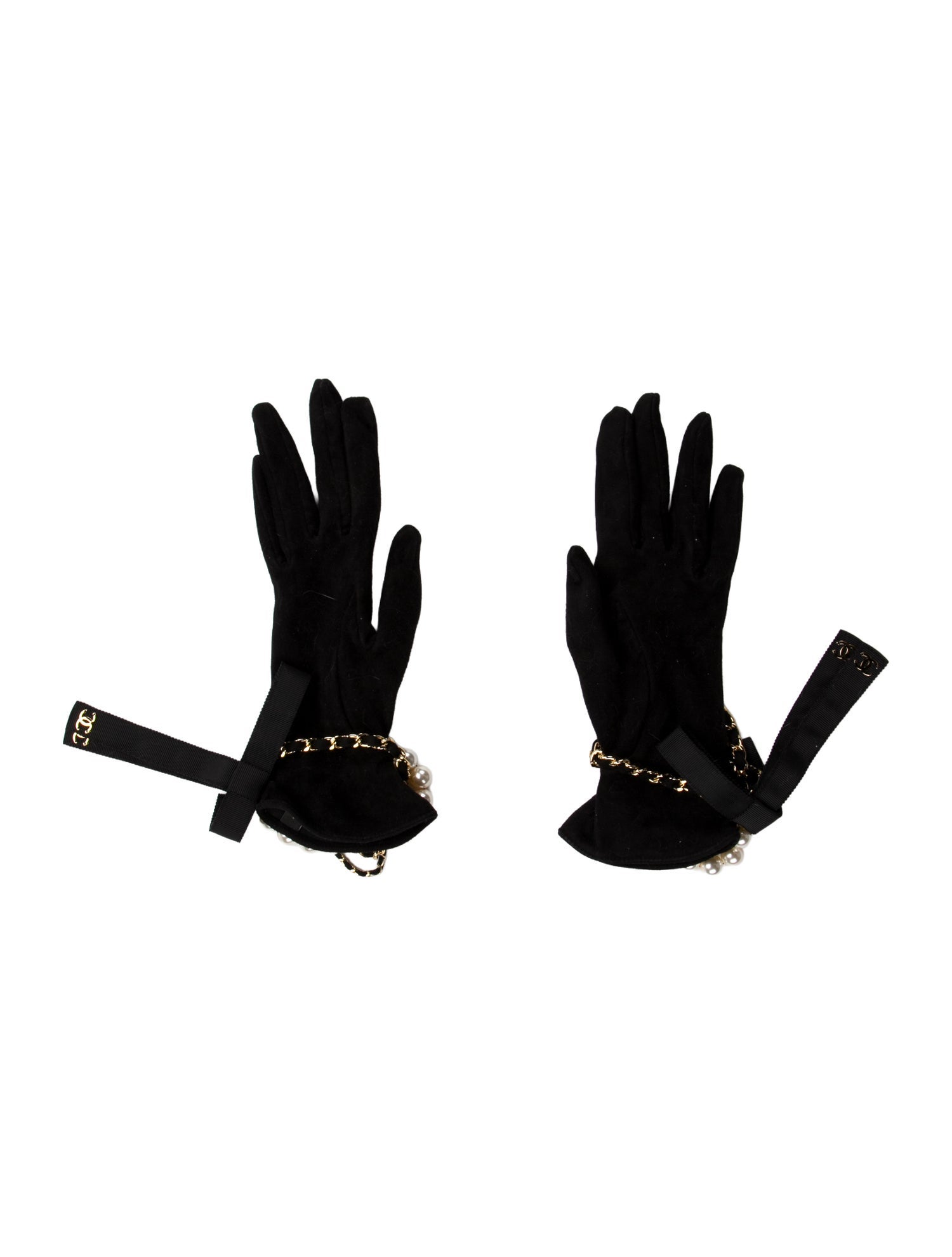 Chanel Pearl Chain Gloves