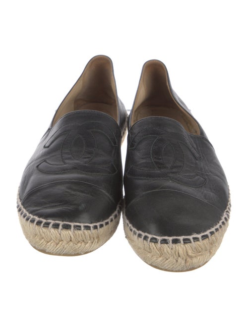 Chanel Interlocking CC Logo Leather Espadrilles