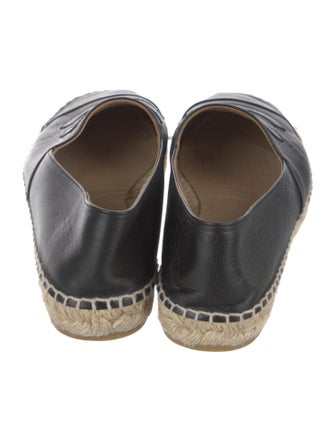 Chanel Interlocking CC Logo Leather Espadrilles