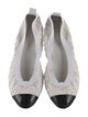 Chanel Colorblock Pattern Lace Trim Embellishment Ballet Flats