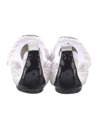 Chanel Colorblock Pattern Lace Trim Embellishment Ballet Flats