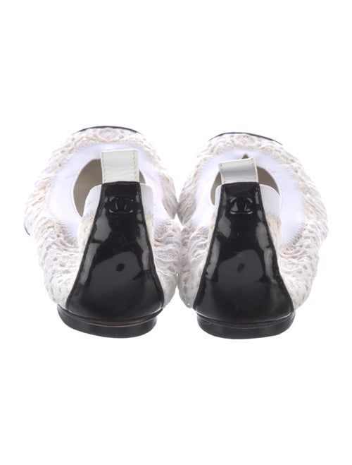 Chanel Colorblock Pattern Lace Trim Embellishment Ballet Flats