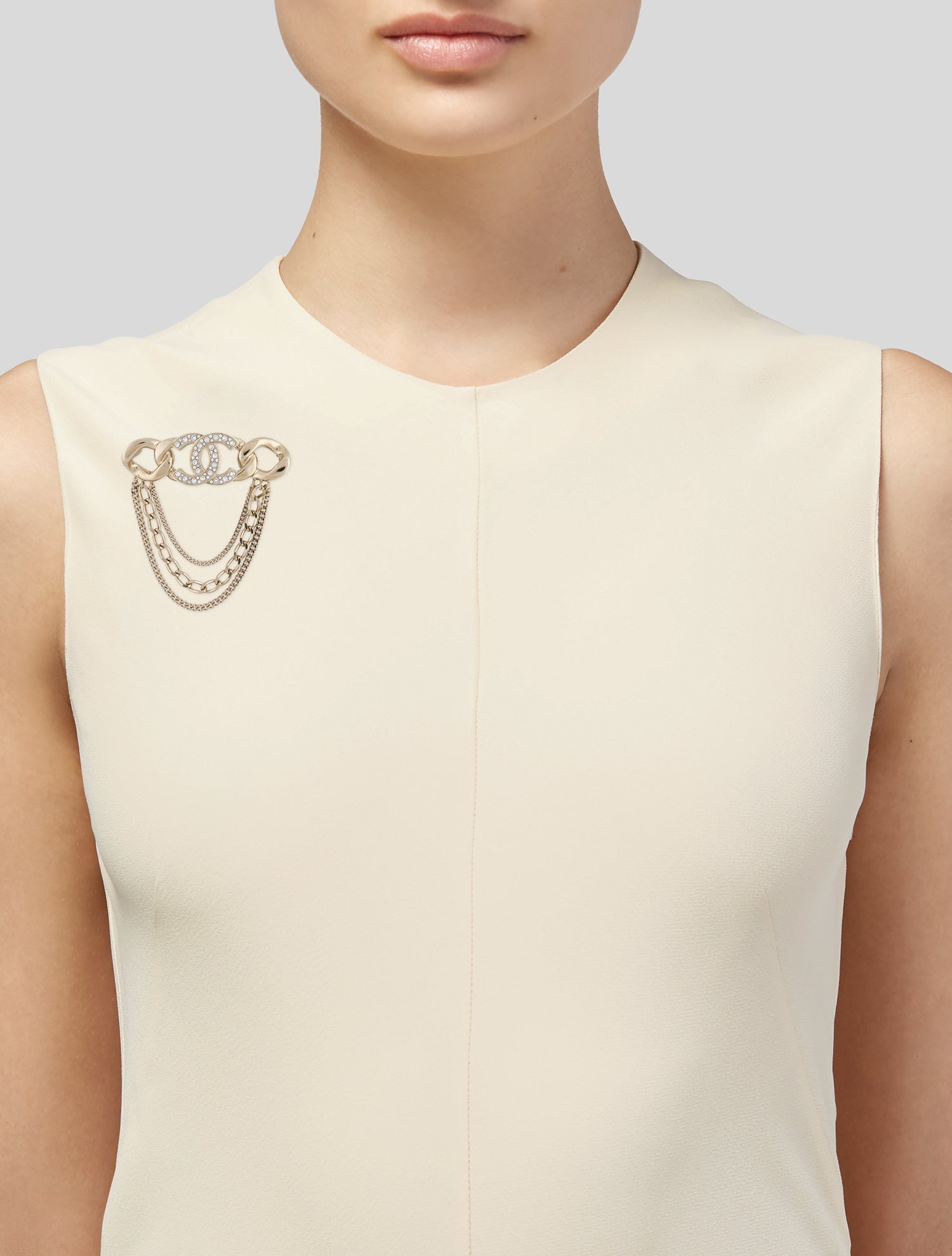 Chanel Strass CC Brooch