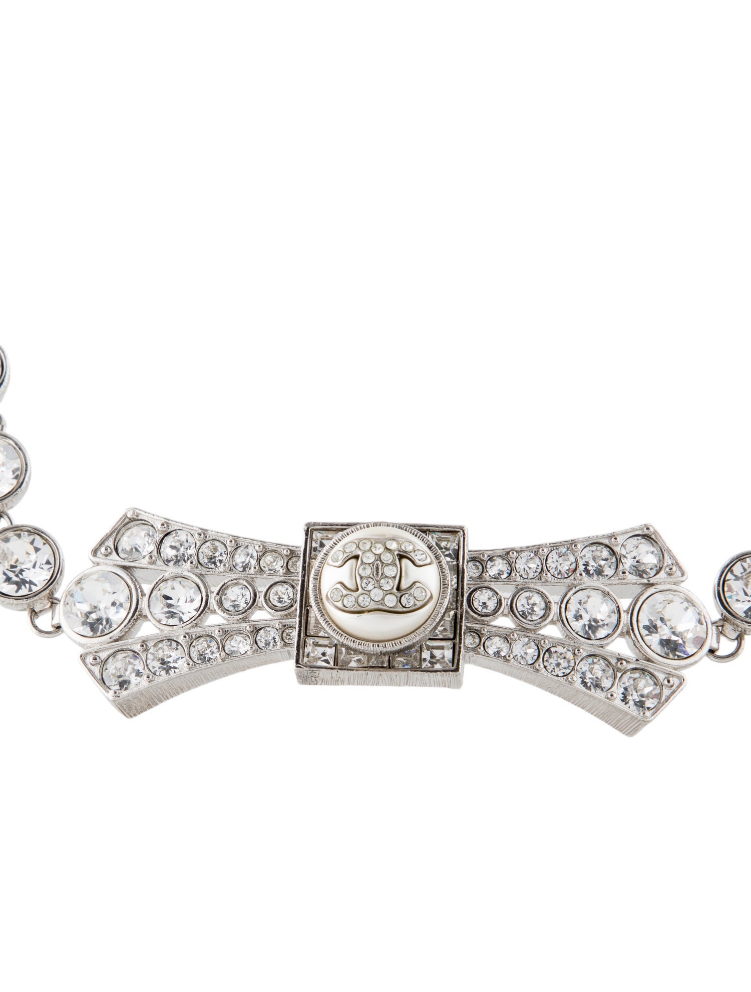 Chanel Faux Pearl & Strass CC Choker Necklace