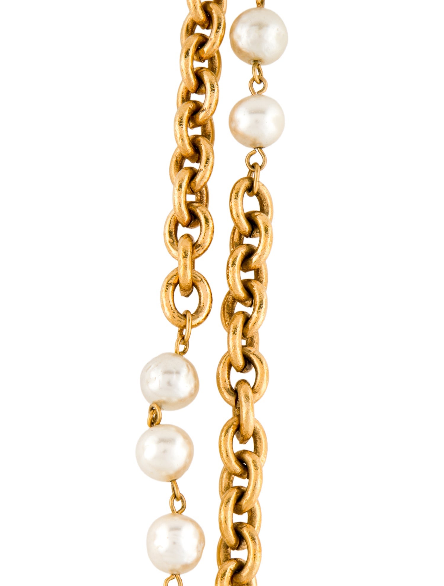 Chanel Faux Pearl Double Strand Necklace