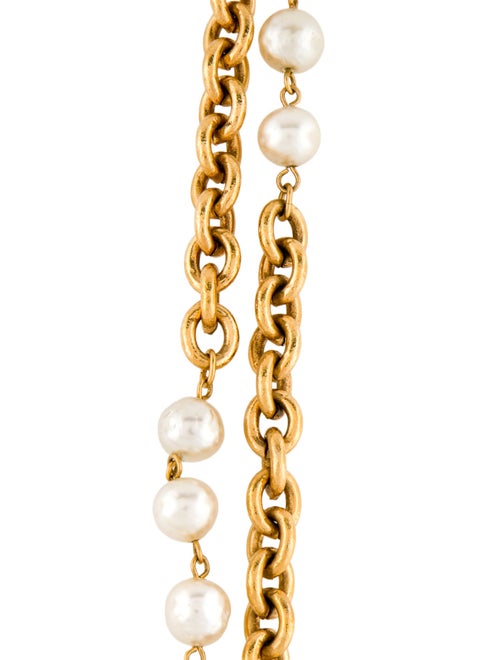 Chanel Faux Pearl Double Strand Necklace
