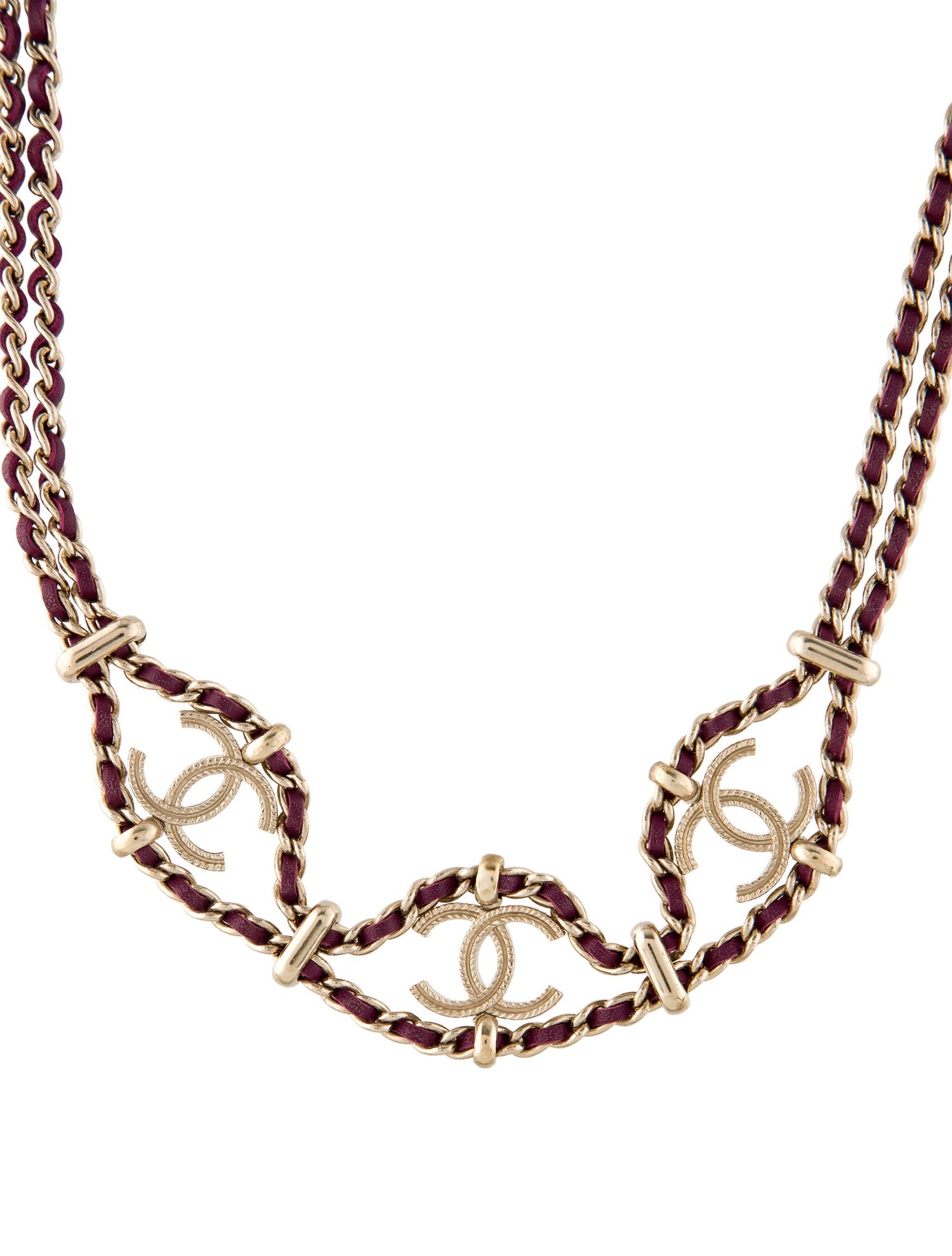 Chanel Leather CC Lariat Necklace