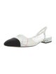 Chanel Interlocking CC Logo Lambskin Slingback Flats