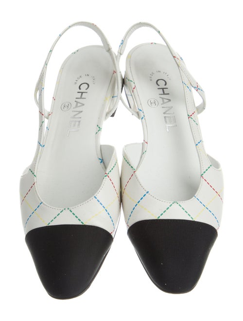 Chanel Interlocking CC Logo Lambskin Slingback Flats