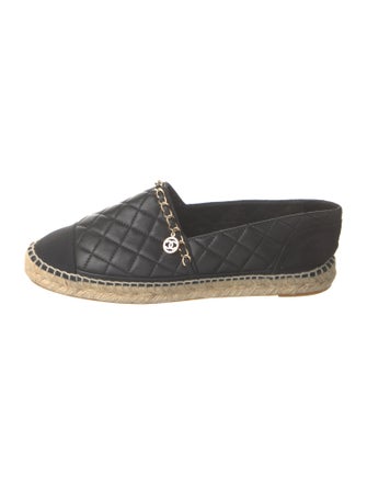 Chanel Interlocking CC Logo Lambskin Espadrilles