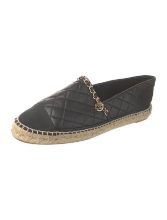 Chanel Interlocking CC Logo Lambskin Espadrilles