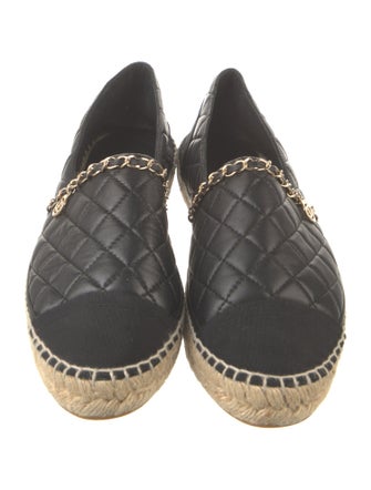 Chanel Interlocking CC Logo Lambskin Espadrilles